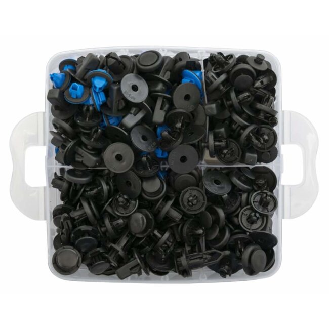 Topgear Assortimentsbox met 635 interieurclips - 18 maten en soorten - Handige vakjes