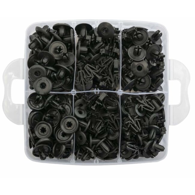 Topgear Assortimentsbox met 635 interieurclips - 18 maten en soorten - Handige vakjes