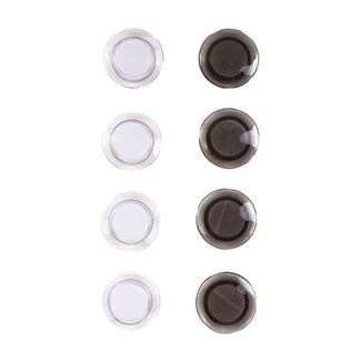 Benson Sterke ronde magneten - Ø 3 cm - set van 8 - transparant/licht grijs