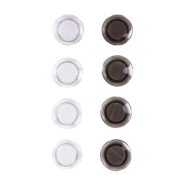 Benson Sterke ronde magneten - Ø 3 cm - set van 8 - transparant/licht grijs