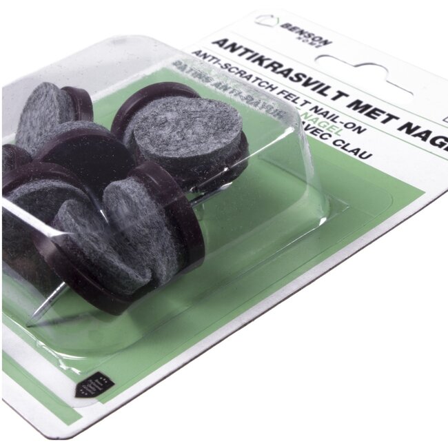 Benson Antikrasvilt set met nagel - 8 stuks - Ø 24 mm - Bescherm je vloer en meubels