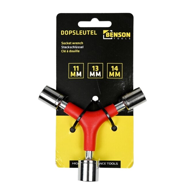 Benson Dopsleutel - 3-weg - 11/13/14 mm - Ergonomisch handvat - Hoogwaardige materialen