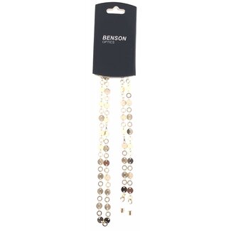 Benson Goudkleurig brillenkoord - luxe uitstraling - universeel - metaal
