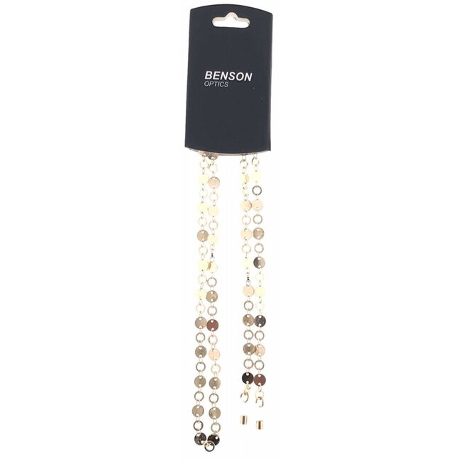 Benson Goudkleurig brillenkoord - luxe uitstraling - universeel - metaal