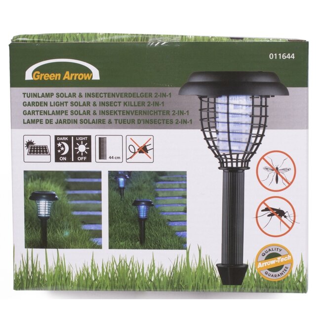 Benson Tuinlamp Solar & Insectenverdelger - 2 in 1 - Slijtvast - Zonne-energie - 38 cm