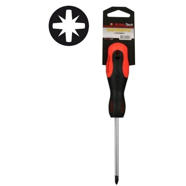 Benson Kruiskopschroevendraaier - PZ2 - Chroom-vanadiumstaal - 100 mm - Rood