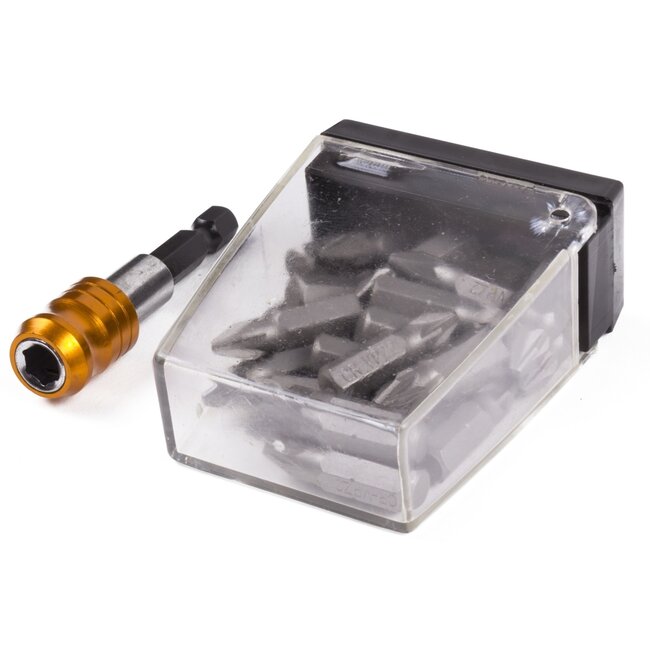 Hofftech Bitset gehard S2 - 25 stuks - quick release bithouder - chroom vanadium staal - 25 mm