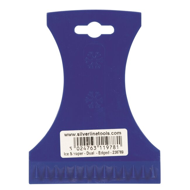 Silverline Ijsschraper - kunststof - dubbele rand met ribben en ergonomische grip - flexibel en sterk - voor autoruiten