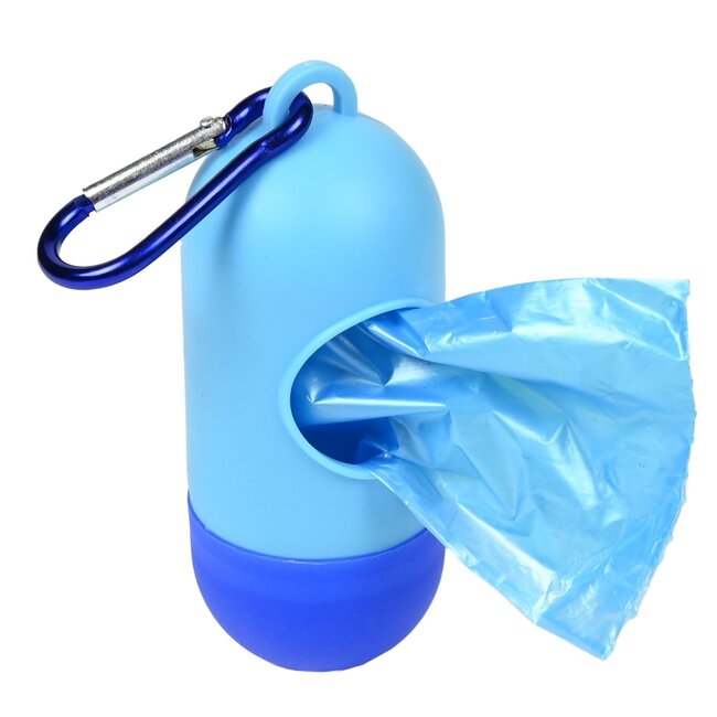 Benson Hondenpoepzakhouder - met karabijnhaak - 15 zakjes - lichtgewicht - zwart of blauw