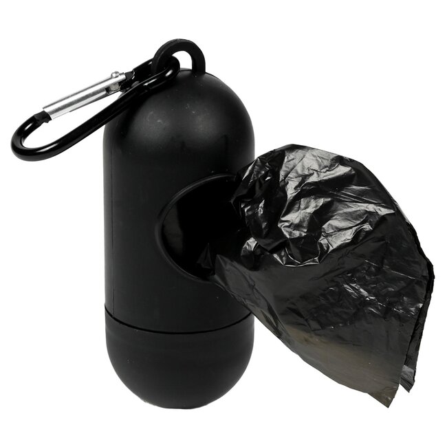 Benson Hondenpoepzakhouder - met karabijnhaak - 15 zakjes - lichtgewicht - zwart of blauw