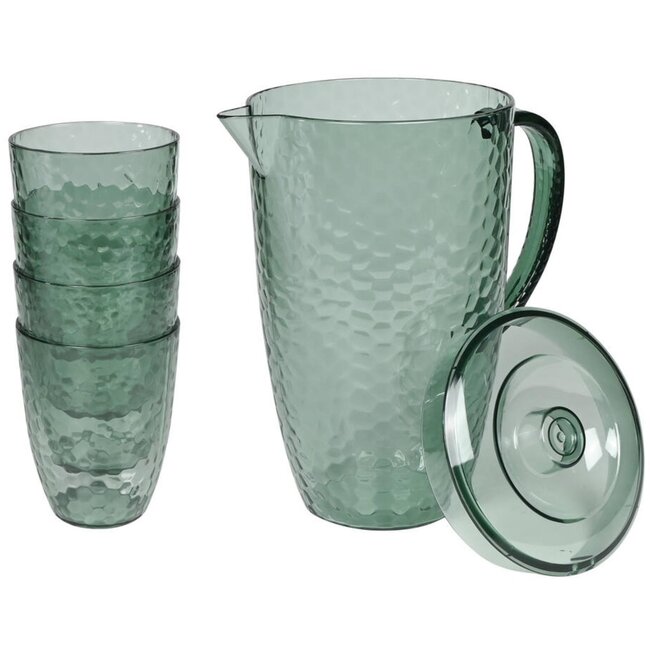 Benson Kan met Deksel 2 Liter + 4 Bekers – Duurzaam en Stijlvol voor Elke Gelegenheid