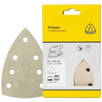 Klingspor Schuurpapier Driehoek K120 - 5 Stuks - Klingspor - 98x148 / 100x150 mm Klingspor Schuurpapier Driehoek K120 - 5 Stuks - Klingspor - 98x148 / 100x150 mm