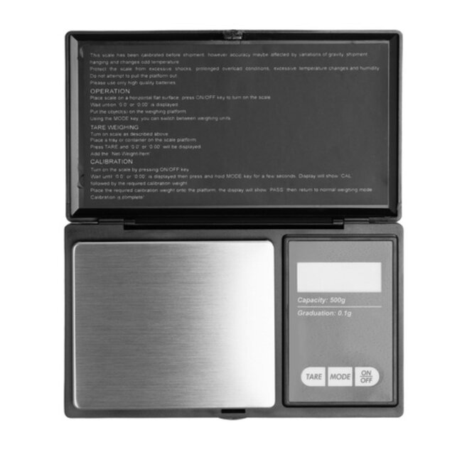 Ruhhy Zakweegschaal 500 x 0,1g – Compacte Precisieweegschaal met Beschermklep