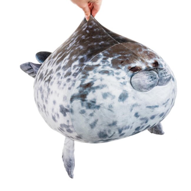 Kruzzel Zachte pluche zeehond van 60 cm met rond ontwerp en elastische vulling voor knuffelcomfort
