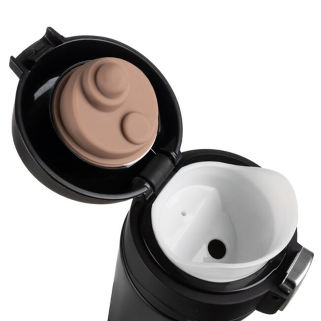 Ruhhy Thermosbeker 440ml - Dubbelwandig - Lekvrij - Mat Zwart