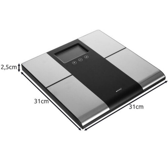 Ruhhy Analytische Digitale Weegschaal - BMI, Vetpercentage, Spiermassa Meting  - Lichaamsanalyse - Max 180 kg