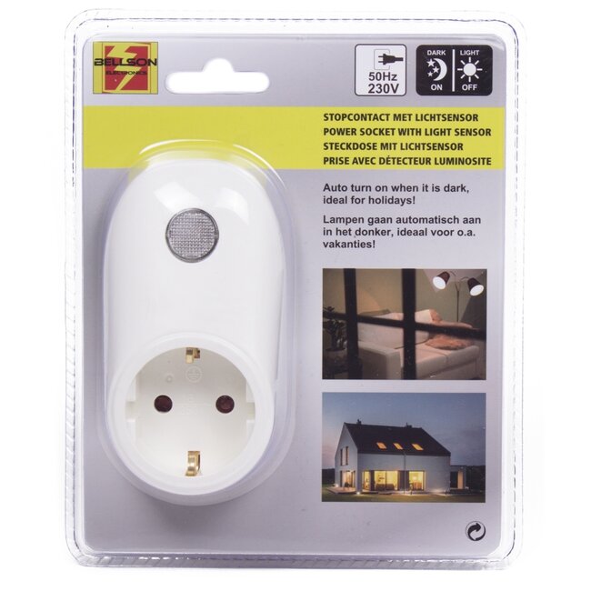 Benson Stopcontact met lichtsensor - energiebesparend en geaard