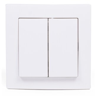 Benson Dubbele wisselschakelaar - strak wit ontwerp - inbouw - 250V - 10A