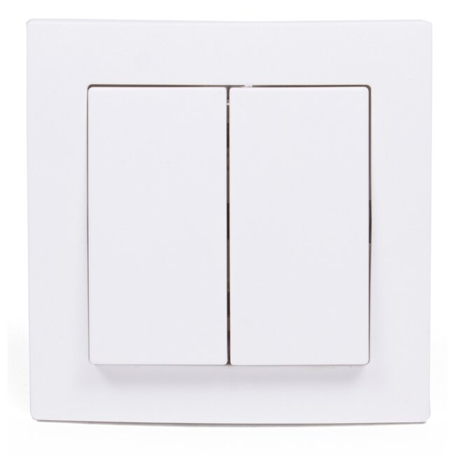 Benson Dubbele wisselschakelaar - strak wit ontwerp - inbouw - 250V - 10A