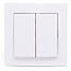 Benson Dubbele wisselschakelaar - strak wit ontwerp - inbouw - 250V - 10A