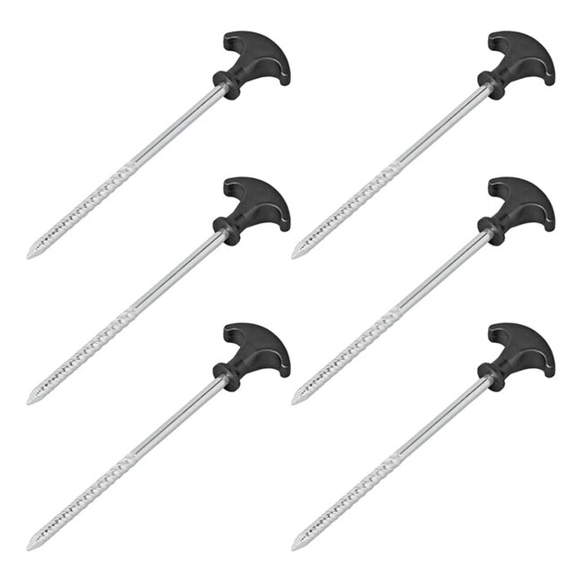 ProPlus Schroefbare Tentharingen – 20,5 cm met Kunststof Kop – 6 Stuks