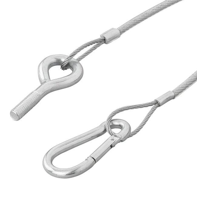 ProPlus Achterklepkabel met Karabijnhaak – 42 cm Stevige Staalkabel