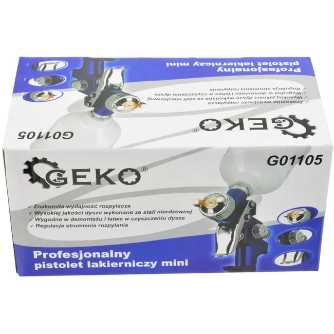 GEKO HVLP verfspuit - 0,8 mm nozzle - 125 ml reservoir - aluminium behuizing
