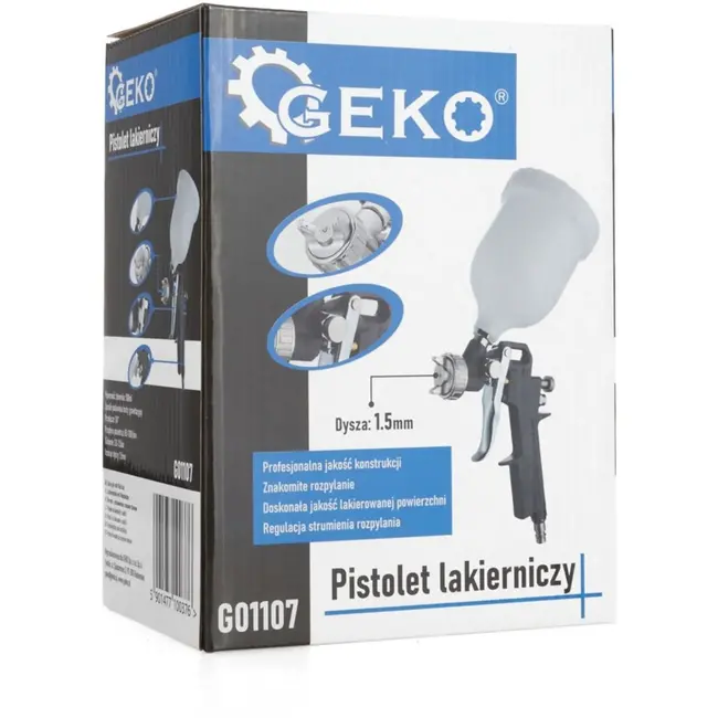 GEKO HVLP verfspuit - aluminium tank - 500 ml - 1,5 mm nozzle