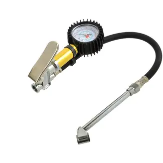 GEKO Bandenspanningsmeter - Schokbestendige Manometer - Luchtaflaatventiel - 330 mm Slang