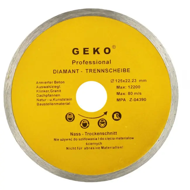 GEKO Diamantschijf - Continu Segment - Fijn Snijden - 125 mm - 8 mm Hoogte