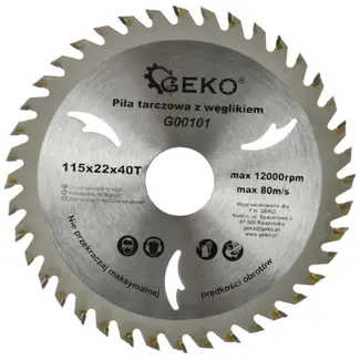 GEKO Cirkelzaagblad - 115 mm - 40T - Tungsten Carbide - Voor diverse materialen