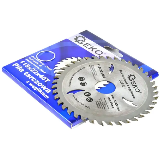 GEKO Cirkelzaagblad - 115 mm - 40T - Tungsten Carbide - Voor diverse materialen