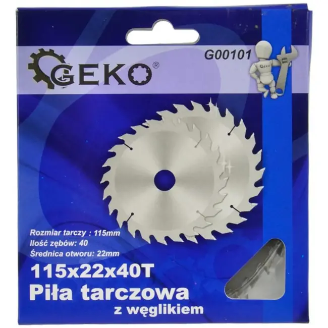 GEKO Cirkelzaagblad - 115 mm - 40T - Tungsten Carbide - Voor diverse materialen