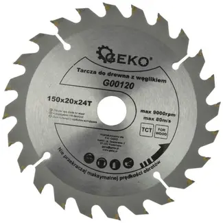 GEKO Cirkelzaagblad - Tungsten Carbide - 150 mm - 24 Tanden - Voor Houtbewerking