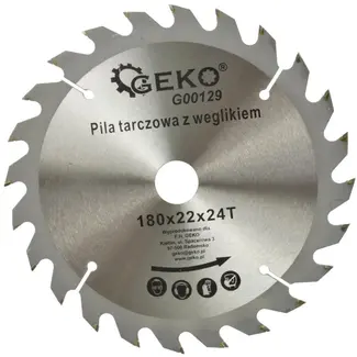 GEKO Cirkelzaagblad - TCT - 180 mm - 24T - Voor hout en kunststof