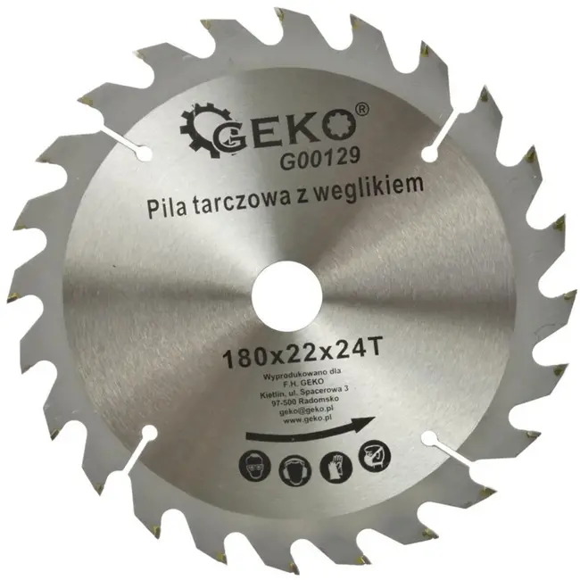 GEKO Cirkelzaagblad - TCT - 180 mm - 24T - Voor hout en kunststof
