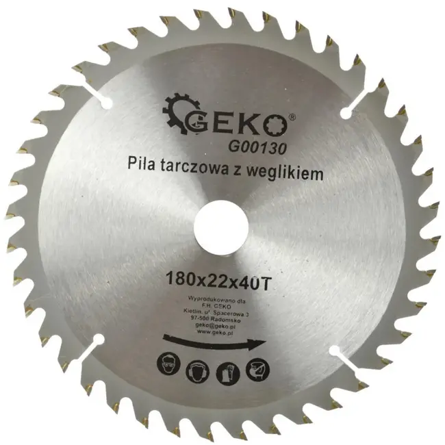 GEKO Cirkelzaagblad - Tungsten Carbide Tanden - 180 mm - 40 Tanden - Geschikt voor Hout en Kunststoffen
