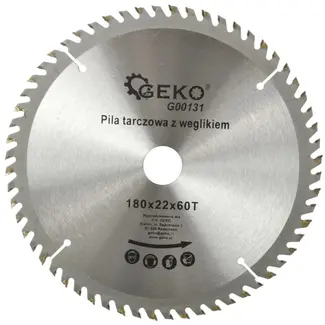 GEKO Cirkelzaagblad - TCT - 180 mm - 60 Tanden - Voor Houtbewerking