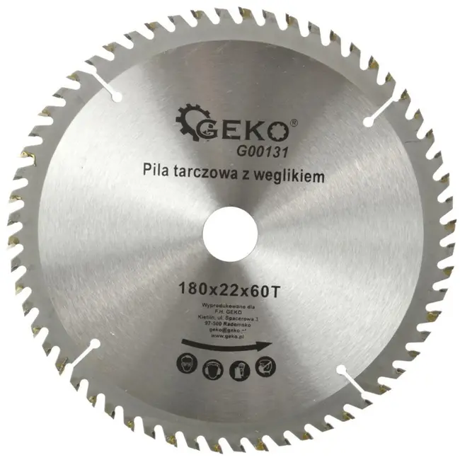 GEKO Cirkelzaagblad - TCT - 180 mm - 60 Tanden - Voor Houtbewerking
