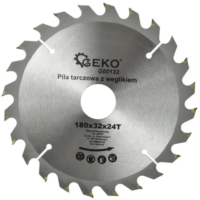 GEKO Zaagblad - Cirkelzaag - Tungsten Carbide - 180 mm - 24 Tanden