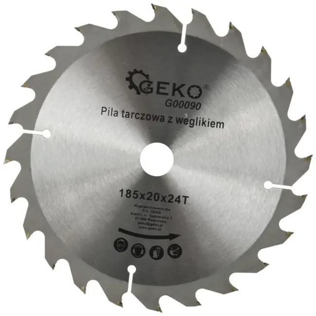 GEKO Cirkelzaagblad - Tungsten Carbide - 185 mm - 24 Tanden - Voor Houtbewerking