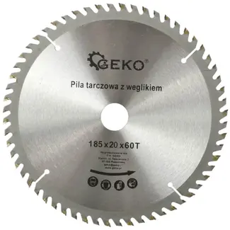 GEKO Cirkelzaagblad - 185 mm - 60 Tanden - Tungsten Carbide - Voor Houtbewerking