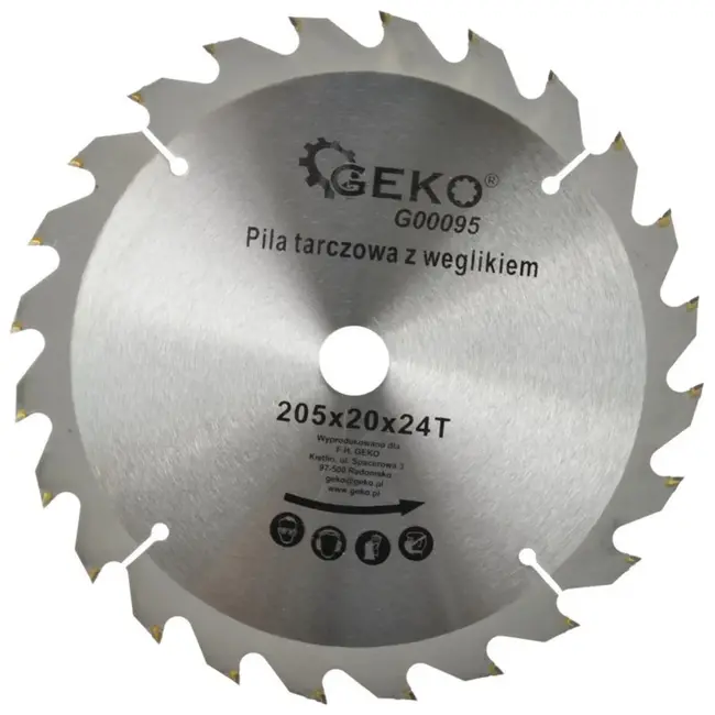 GEKO Zaagblad - Cirkelzaag - Tungsten Carbide - 205 mm - 24 Tanden