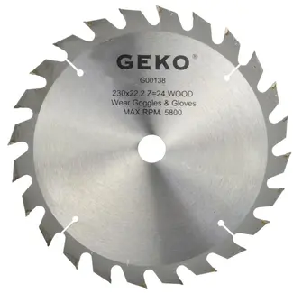 GEKO Cirkelzaagblad - TCT - 230 mm - 24 Tanden - Voor Houtbewerking