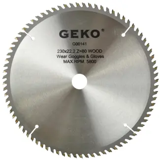 GEKO Cirkelzaagblad - Tungsten Carbide - 230 mm - 80 Tanden - Voor Houtbewerking