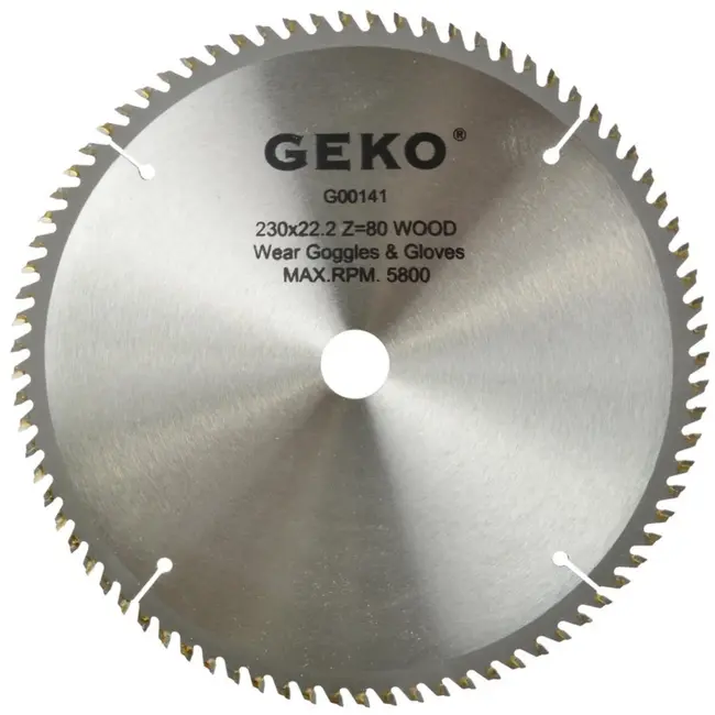 GEKO Cirkelzaagblad - Tungsten Carbide - 230 mm - 80 Tanden - Voor Houtbewerking