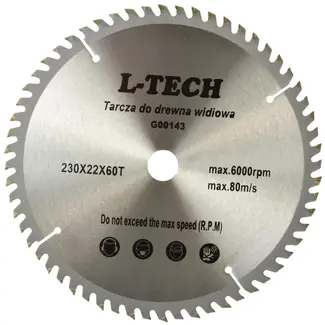 GEKO Cirkelzaagblad - Tungsten Carbide - 230 mm - 60 Tanden - Voor Houtbewerking