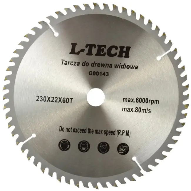 GEKO Cirkelzaagblad - Tungsten Carbide - 230 mm - 60 Tanden - Voor Houtbewerking