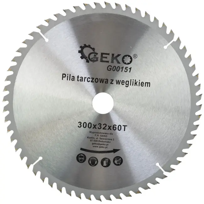 GEKO Cirkelzaagblad - Tungsten Carbide - 300 mm - 60 Tanden - Voor Houtbewerking