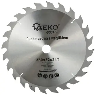 GEKO Cirkelzaagblad - Tungsten Carbide - 350 mm - 24 Tanden - Voor Houtbewerking